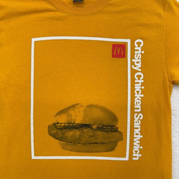 McDonald's Crispy Chicken Sandwich Employee Team Member T-Shirt Yellow Size S? - Picture 2 of 7